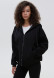 Dark brown color three-thread insulated hoodie with a zipper